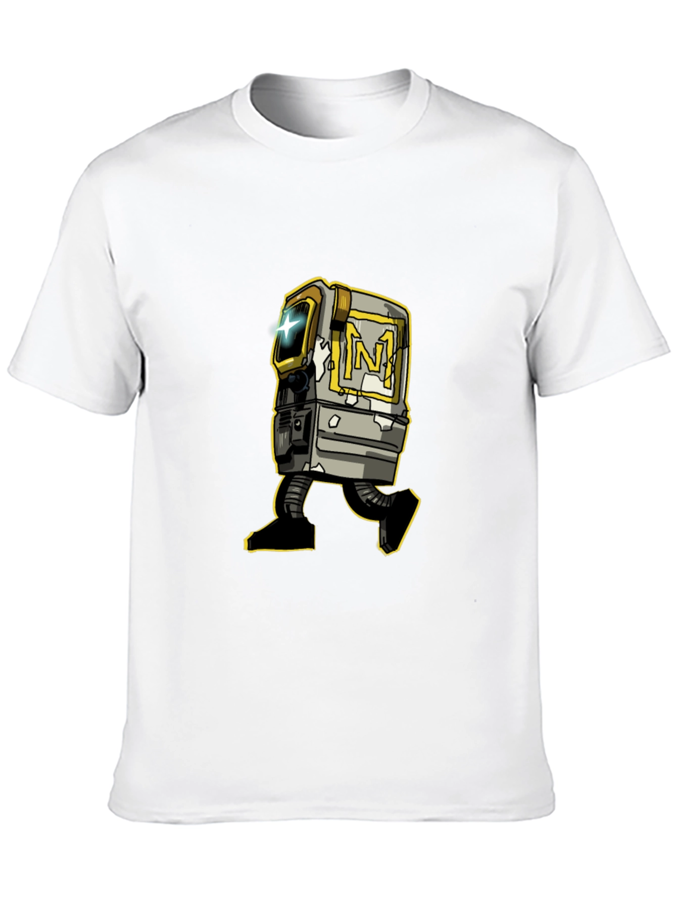 Retro Robot Graphic Tee - Stylish Black T-Shirt