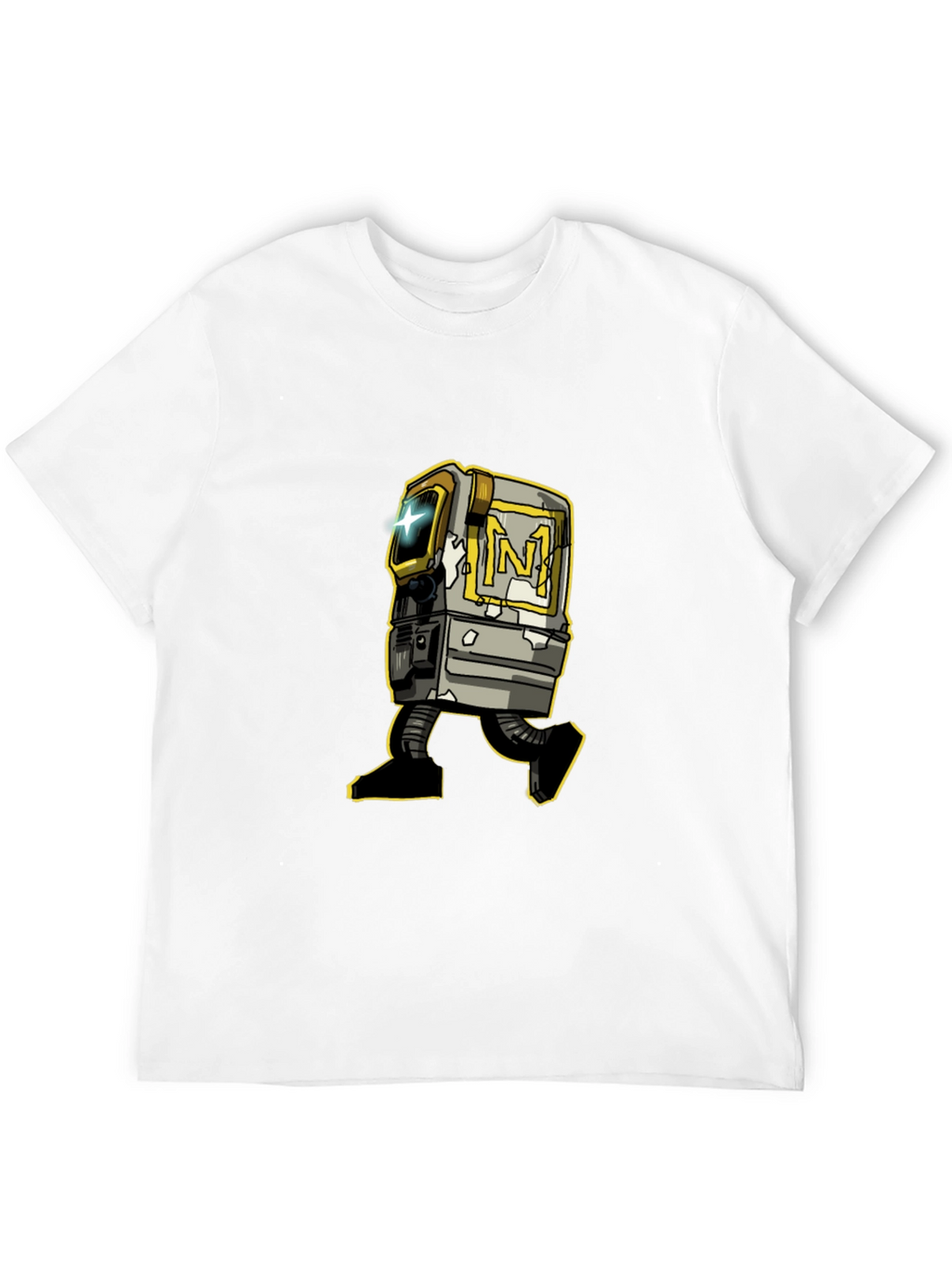 Retro Robot Graphic Tee - Stylish Black T-Shirt