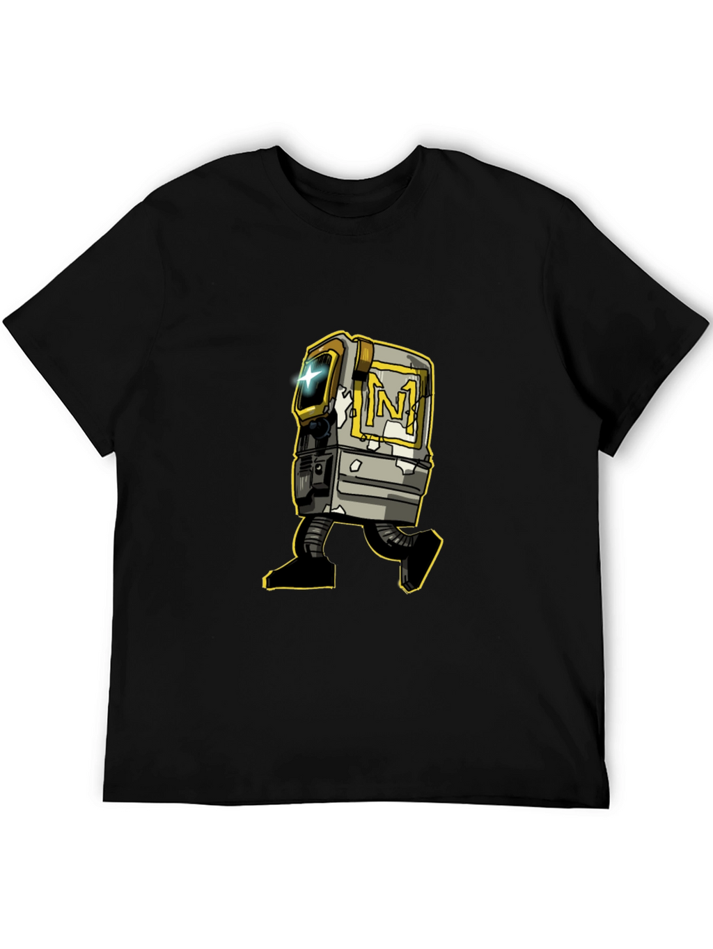 Retro Robot Graphic Tee - Stylish Black T-Shirt