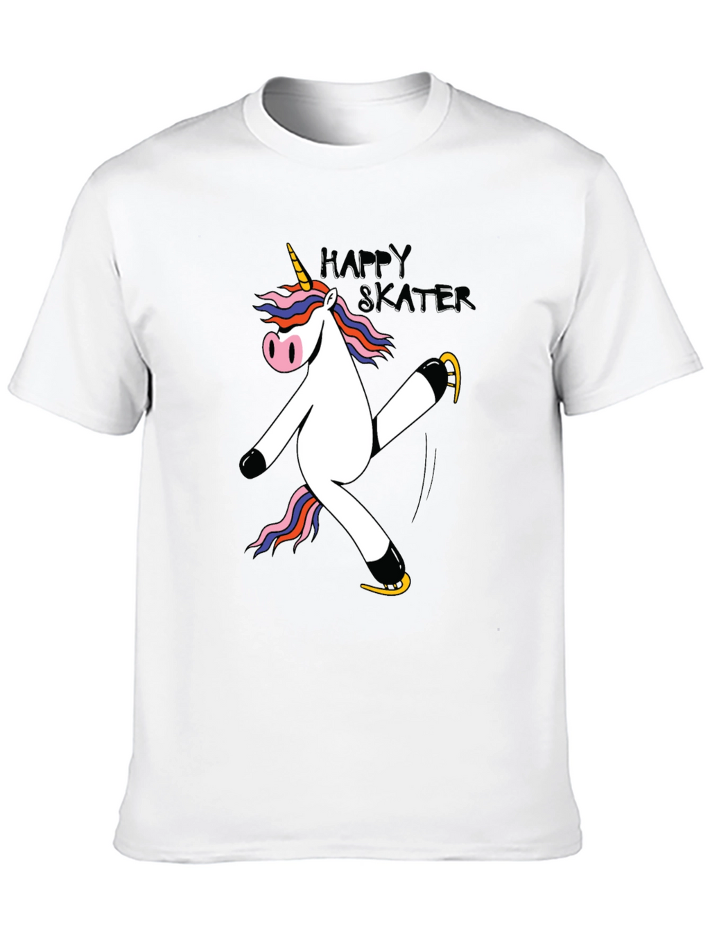 Unicorn Skater Black Graphic T-Shirt