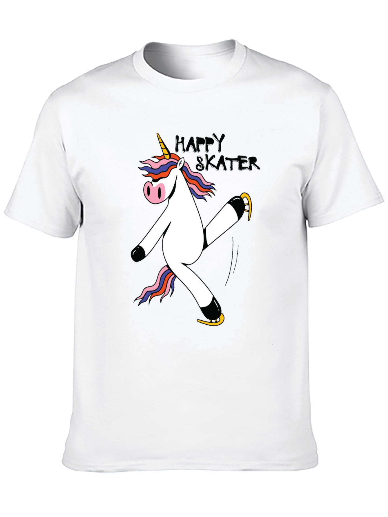 Unicorn Skater Black Graphic T-Shirt