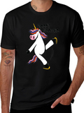 Unicorn Skater Black Graphic T-Shirt
