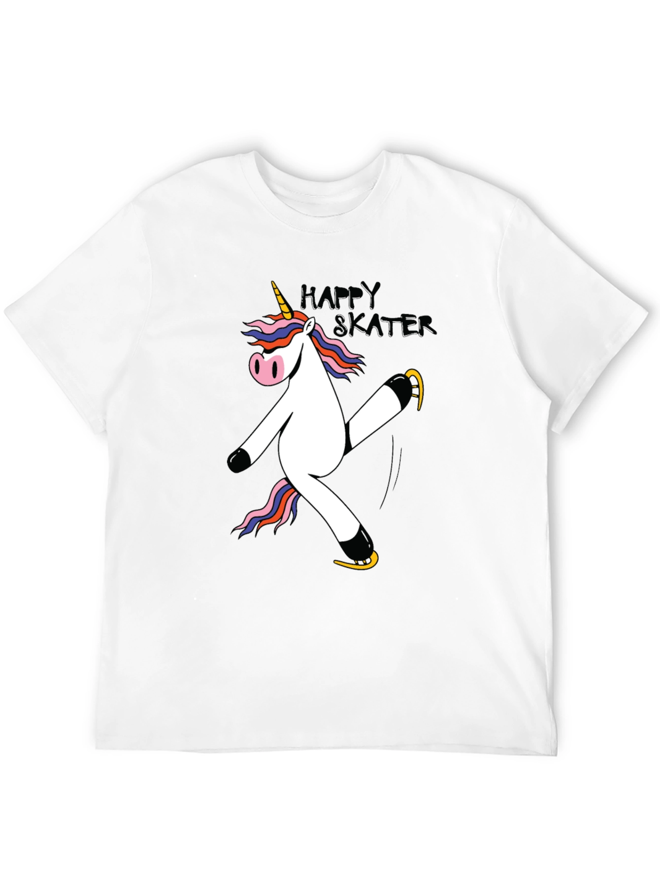 Unicorn Skater Black Graphic T-Shirt