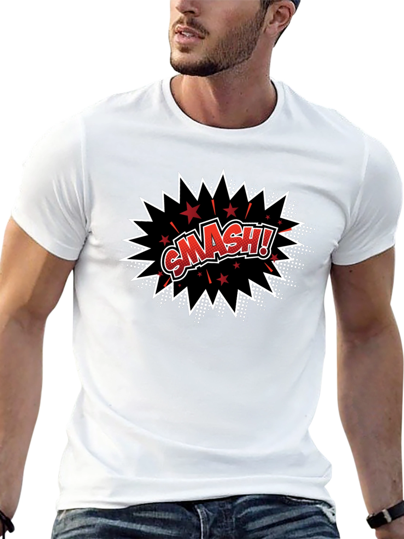 Smash! Graphic Print T-Shirt - Black