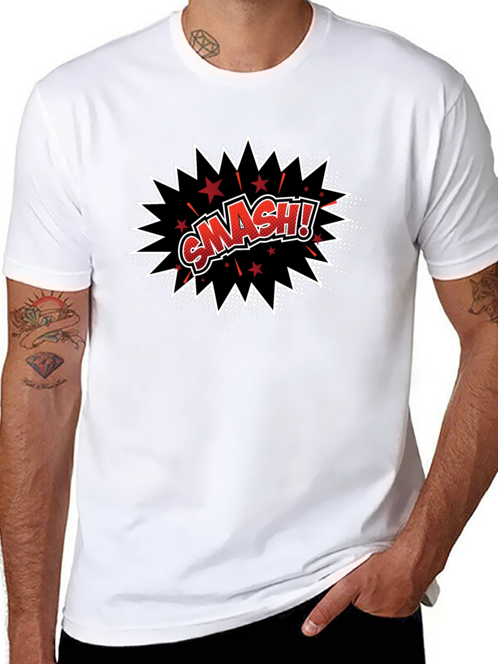 Smash! Graphic Print T-Shirt - Black