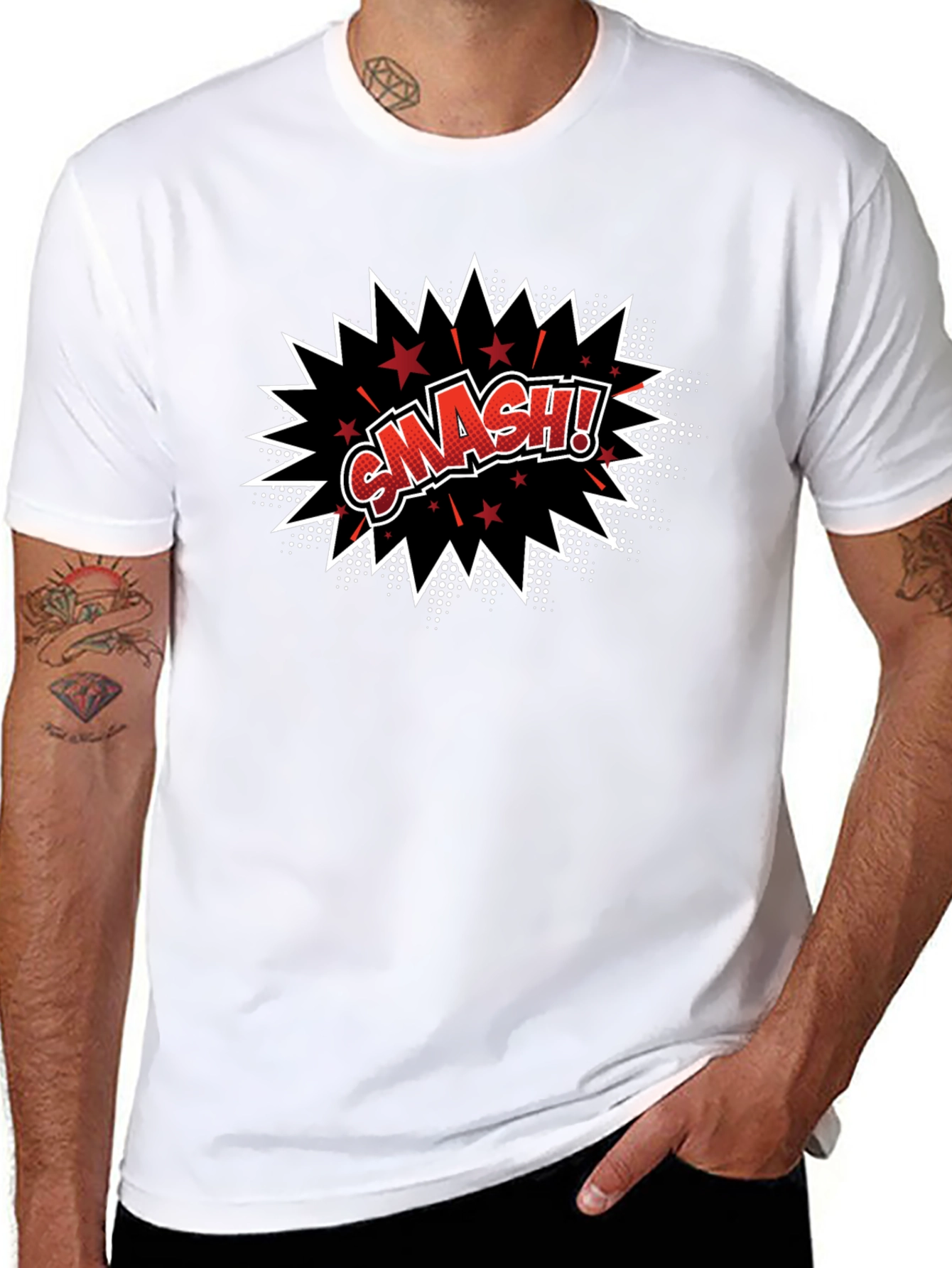 Smash! Graphic Print T-Shirt - Black