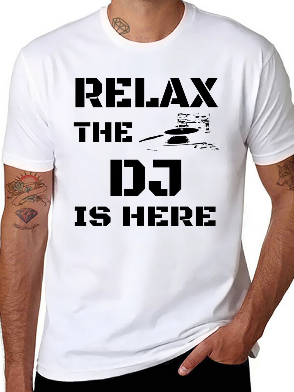 Relax The DJ Is Here T-Shirt - Black