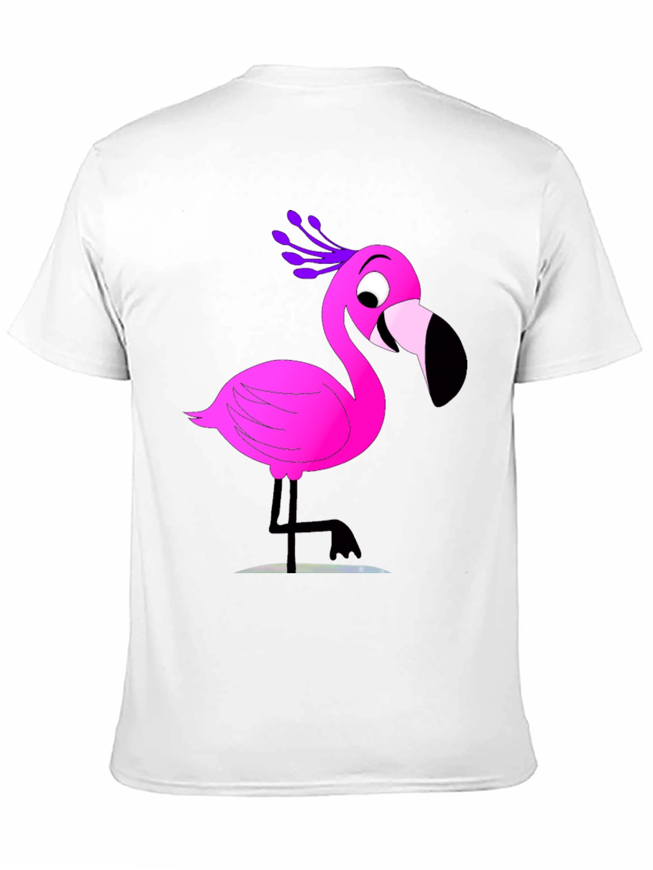 Fun Flamingo Graphic Tee - Casual Black T-Shirt