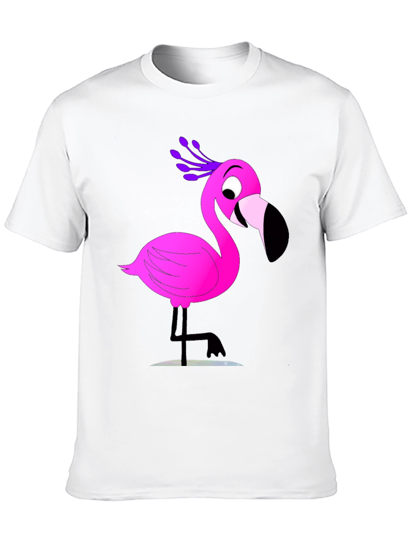 Fun Flamingo Graphic Tee - Casual Black T-Shirt