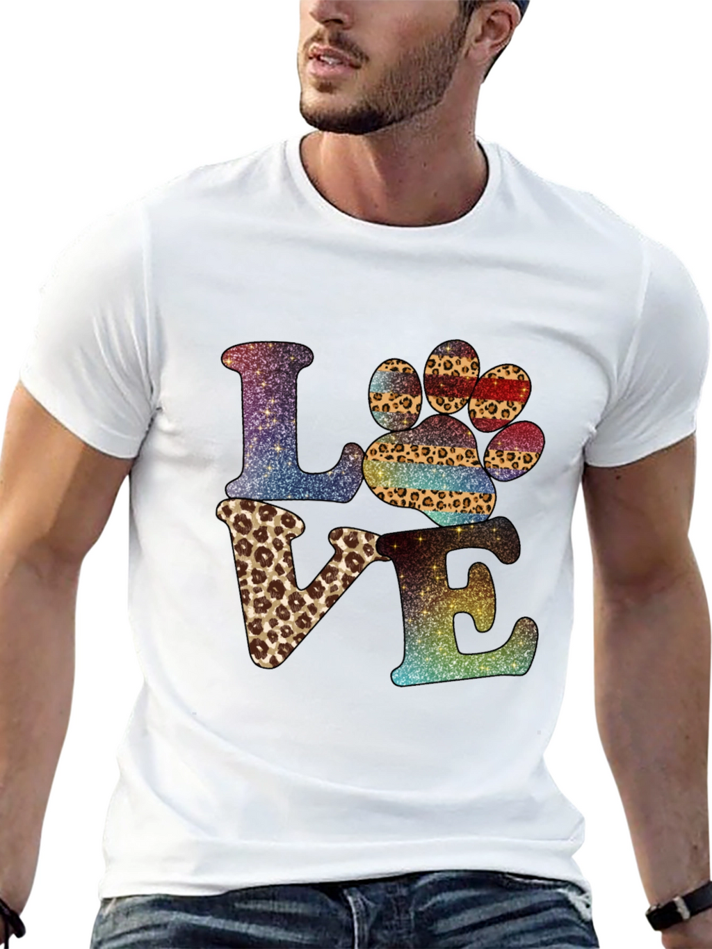 LOVE Paw Print Graphic T-Shirt