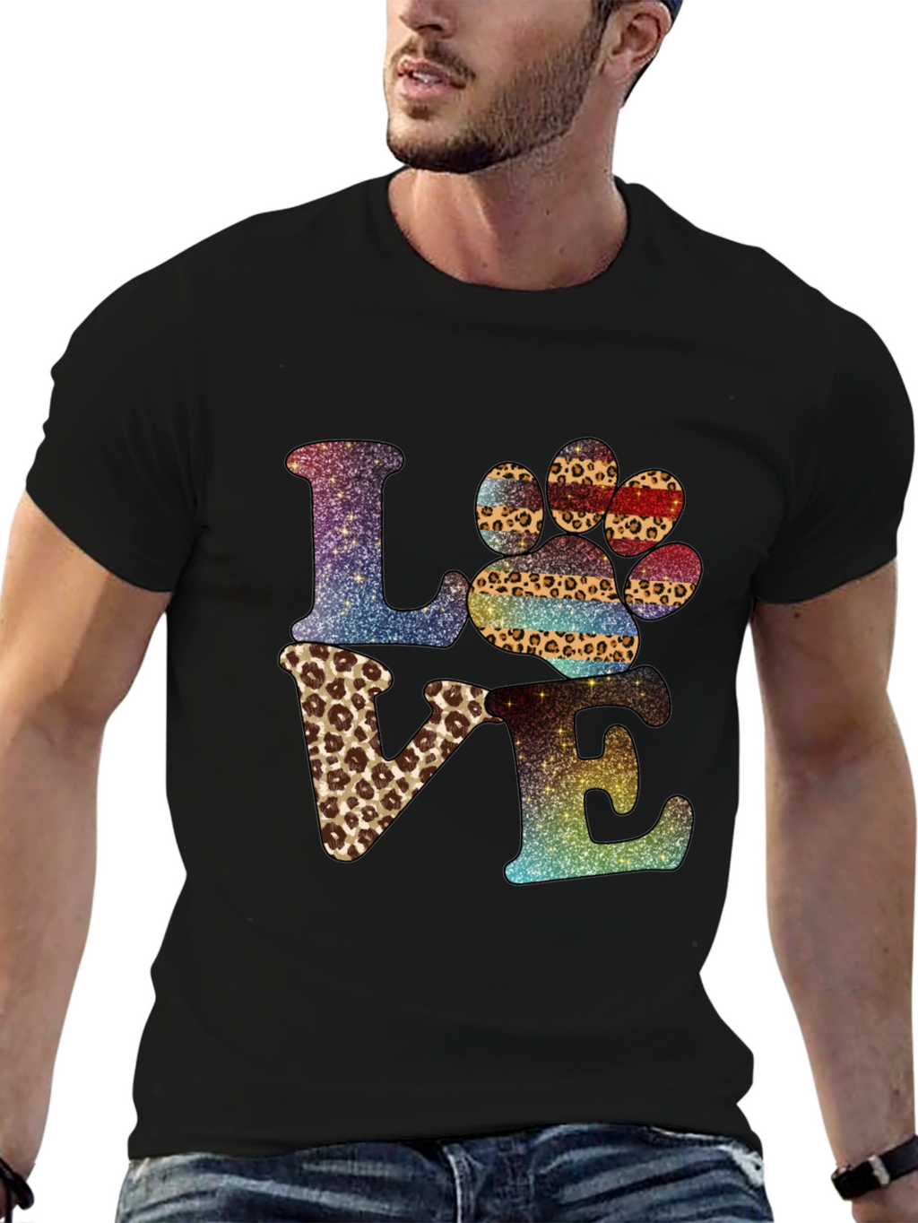 LOVE Paw Print Graphic T-Shirt