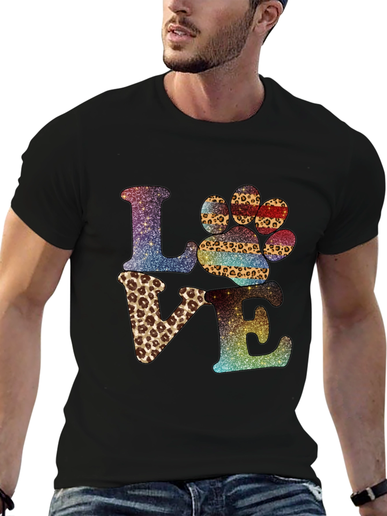 LOVE Paw Print Graphic T-Shirt