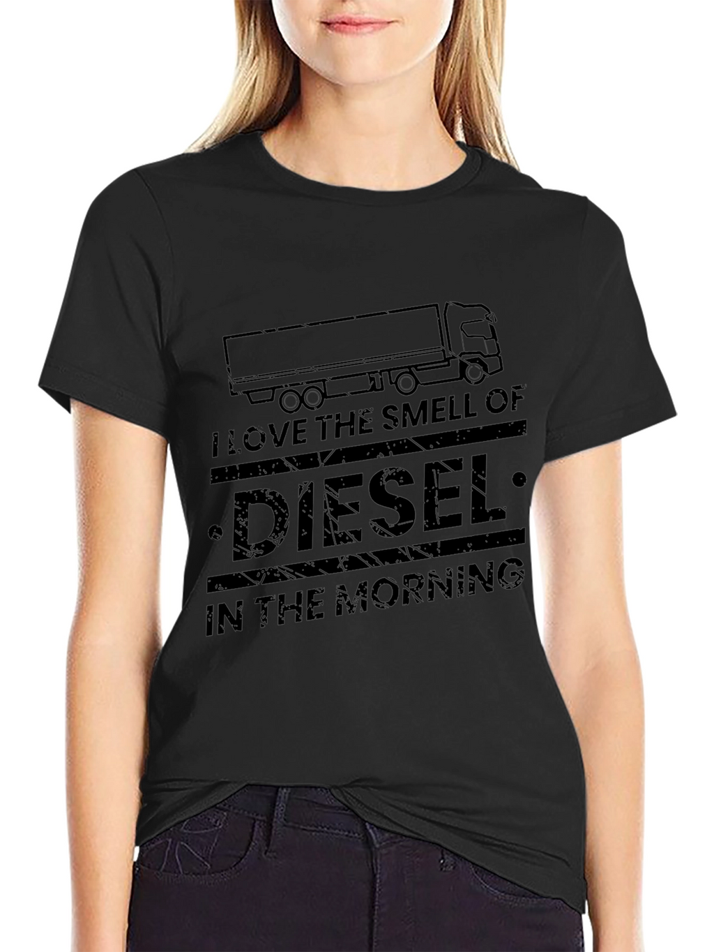 Diesel Smell Trucker Tee -  Mens Black Graphic T-Shirt