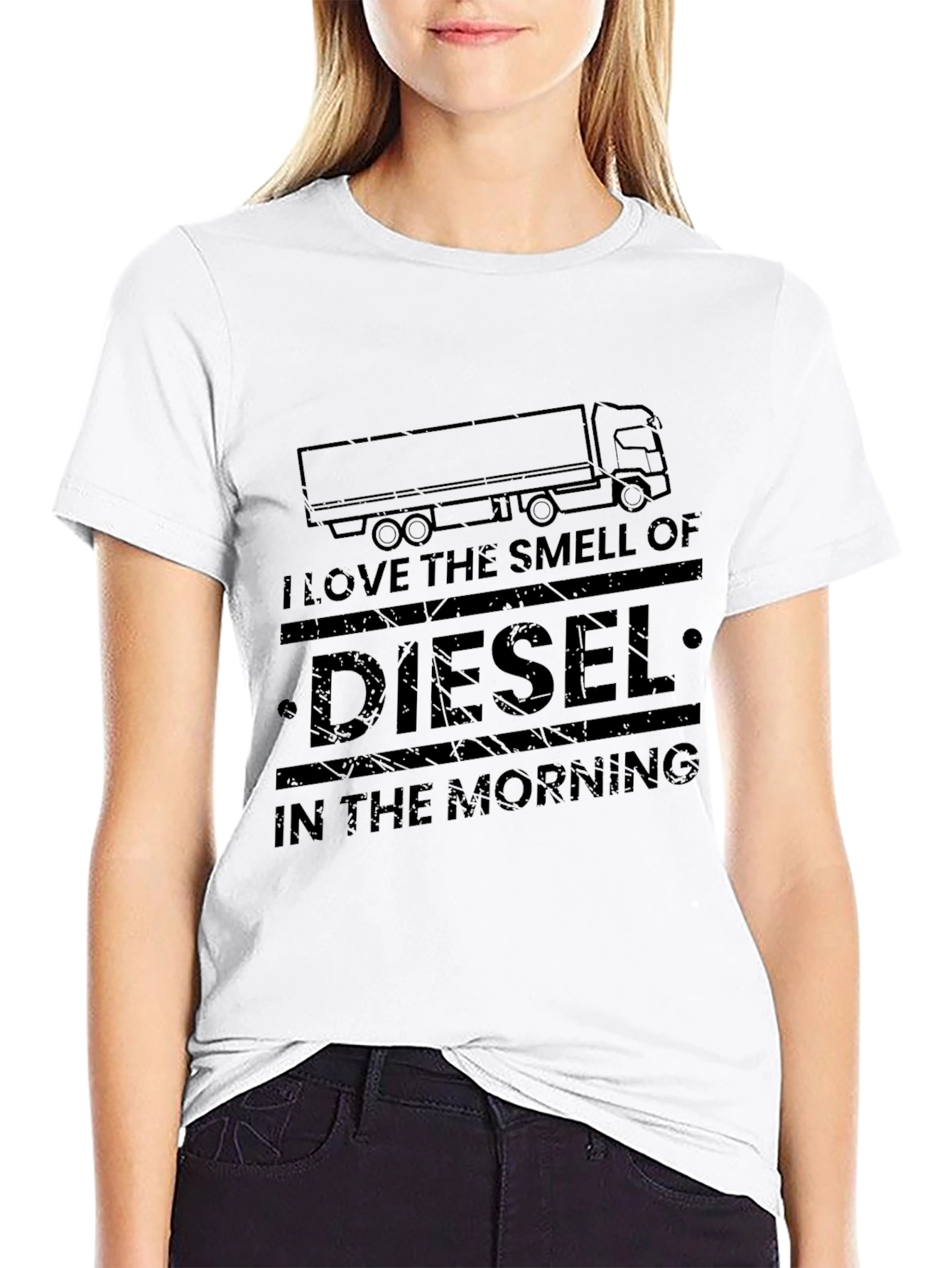 Diesel Smell Trucker Tee -  Mens Black Graphic T-Shirt