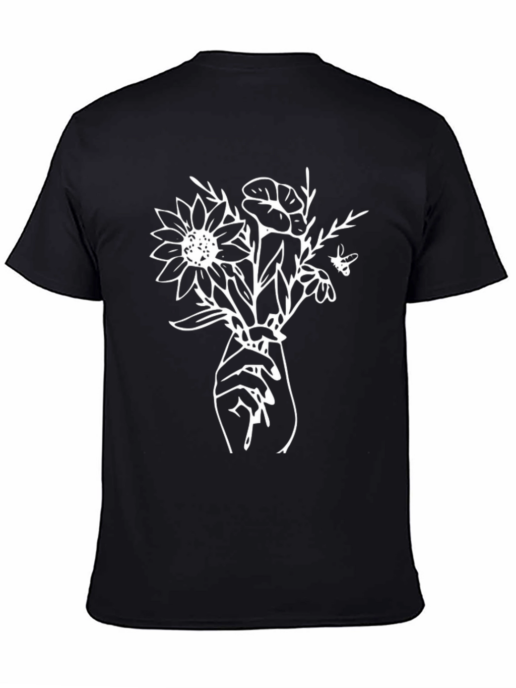 Floral Hand T-Shirt - Black Graphic Tee