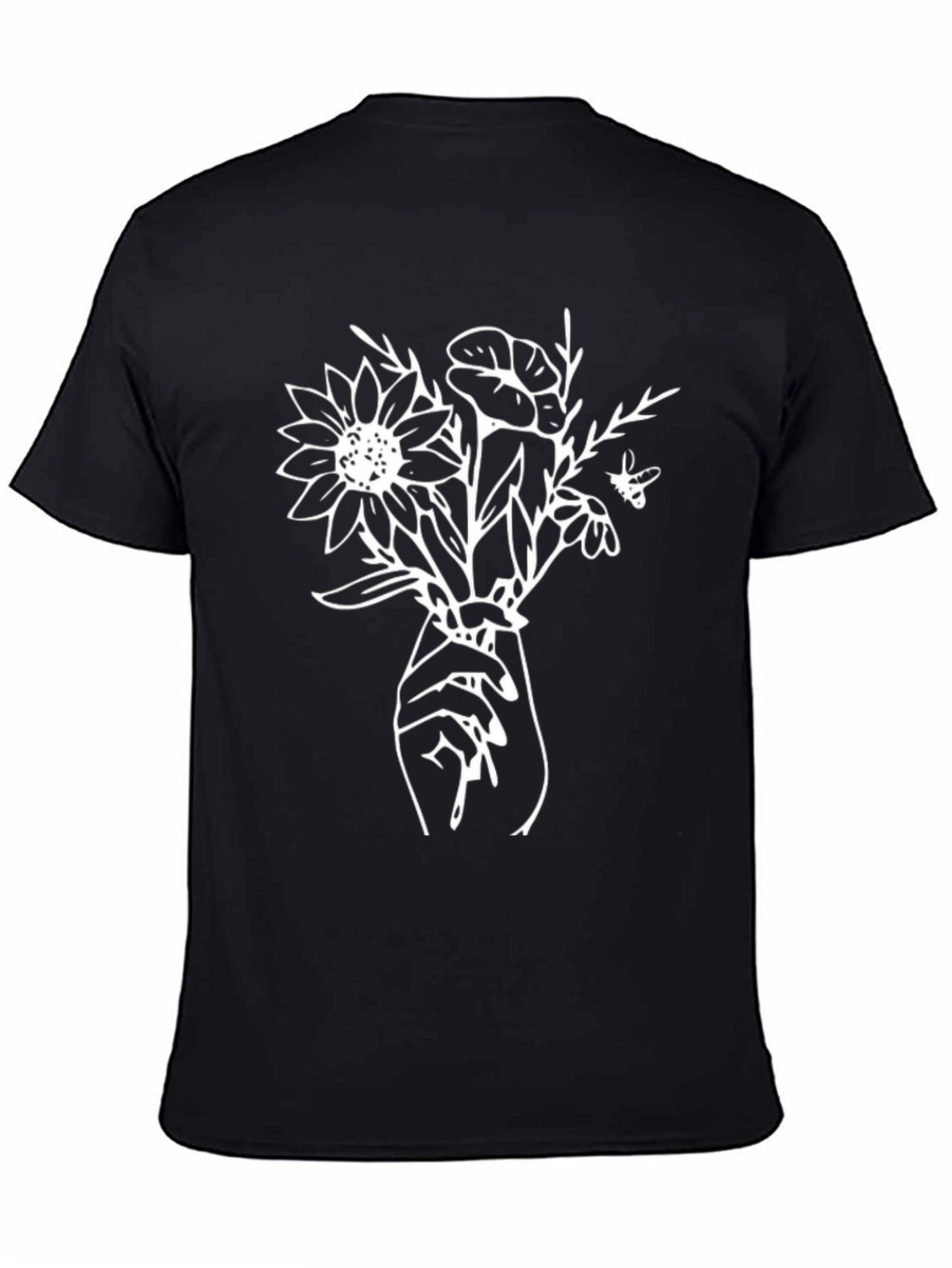 Floral Hand T-Shirt - Black Graphic Tee