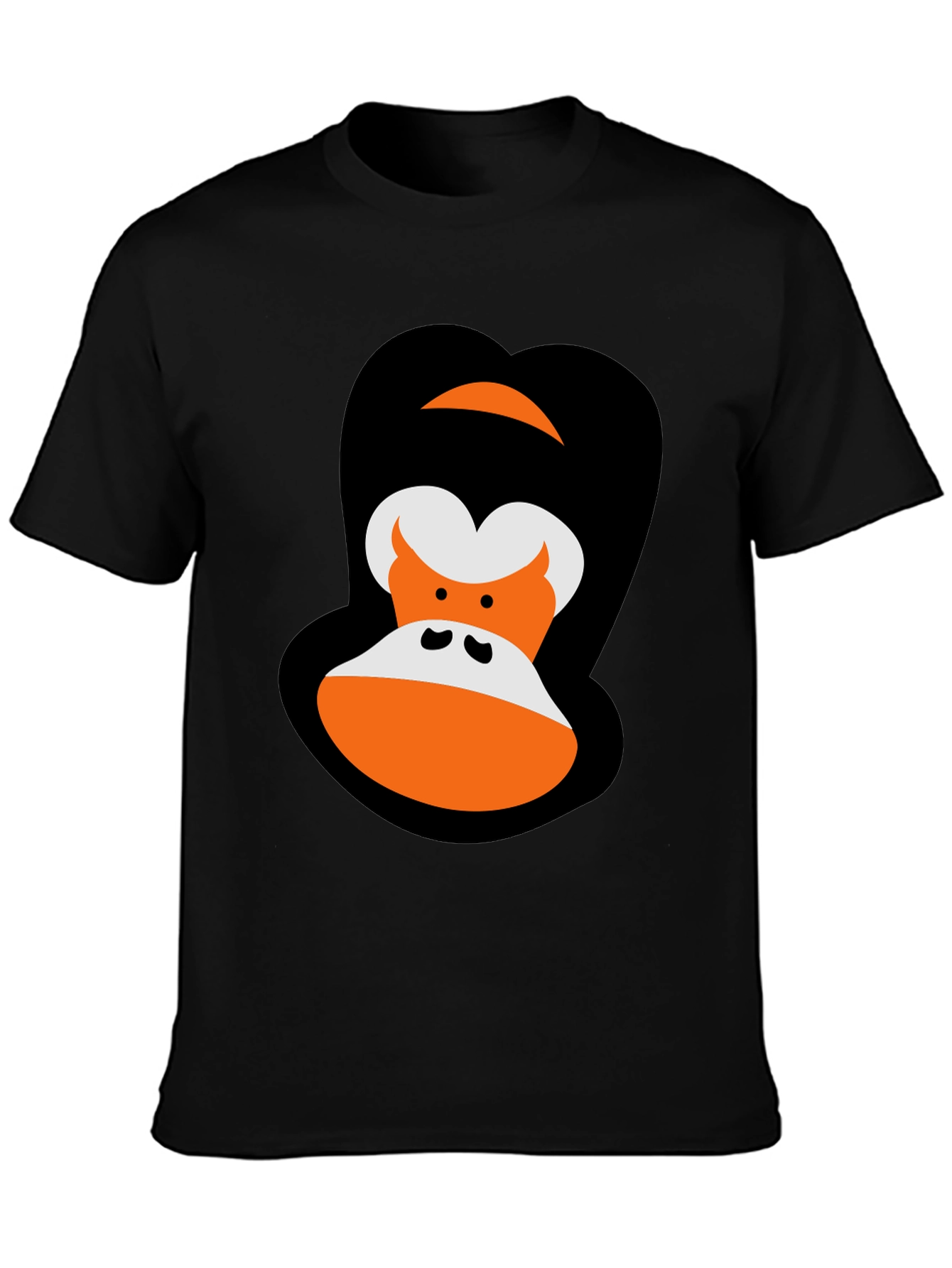Cartoon Gorilla Graphic Tee - Black