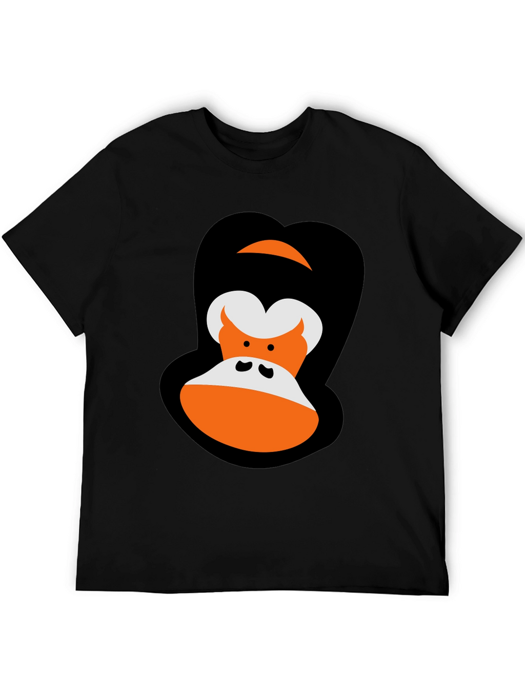 Cartoon Gorilla Graphic Tee - Black