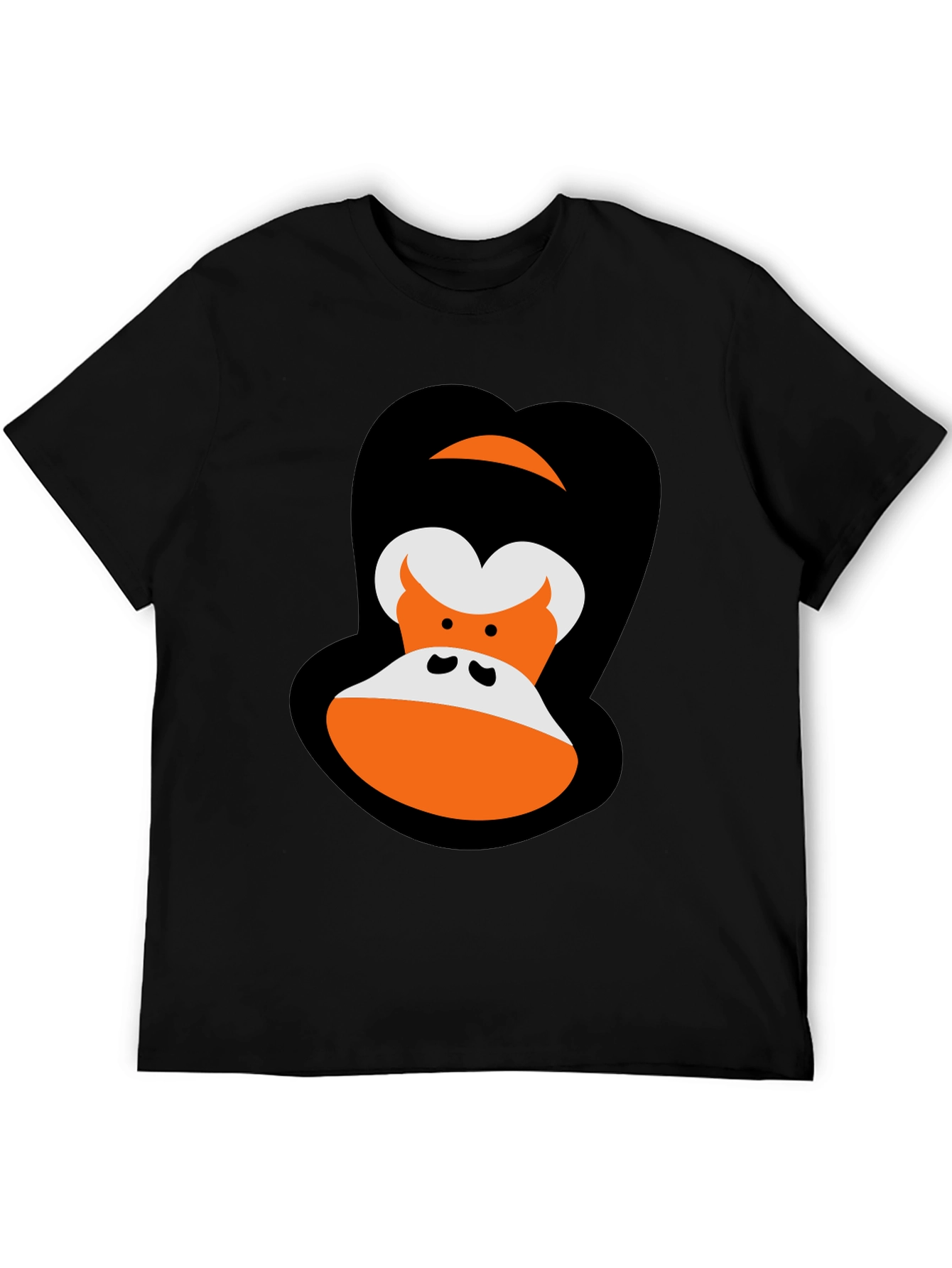 Cartoon Gorilla Graphic Tee - Black