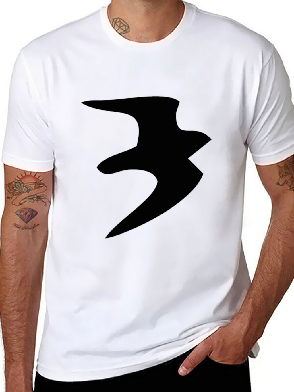 Abstract Print Black Casual T-Shirt