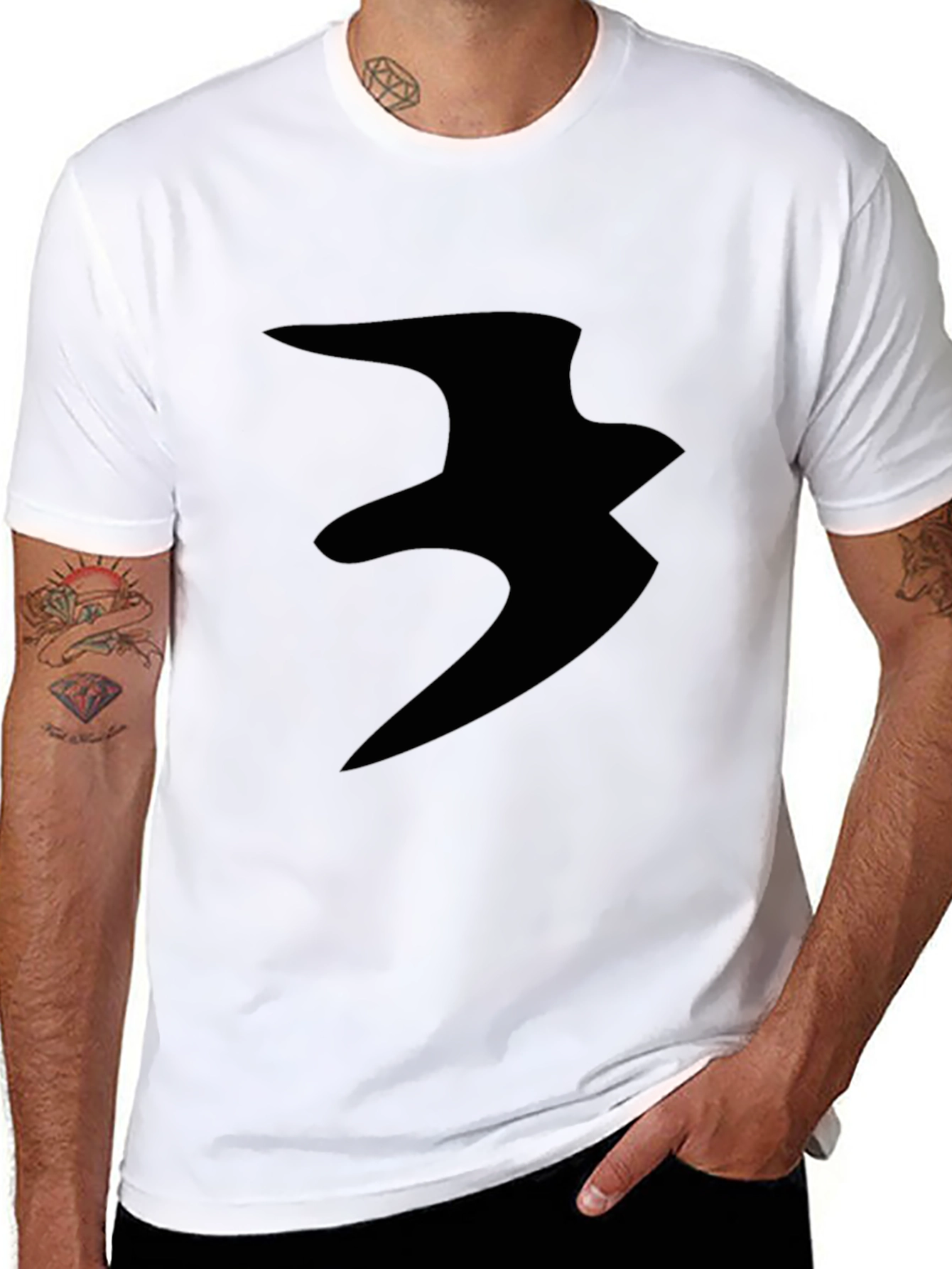 Abstract Print Black Casual T-Shirt