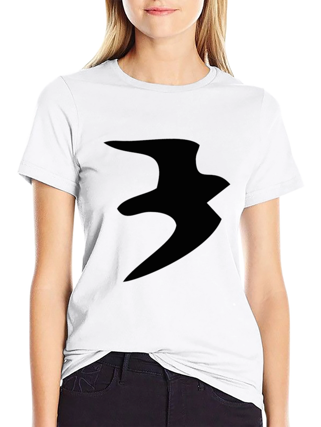Abstract Print Black Casual T-Shirt