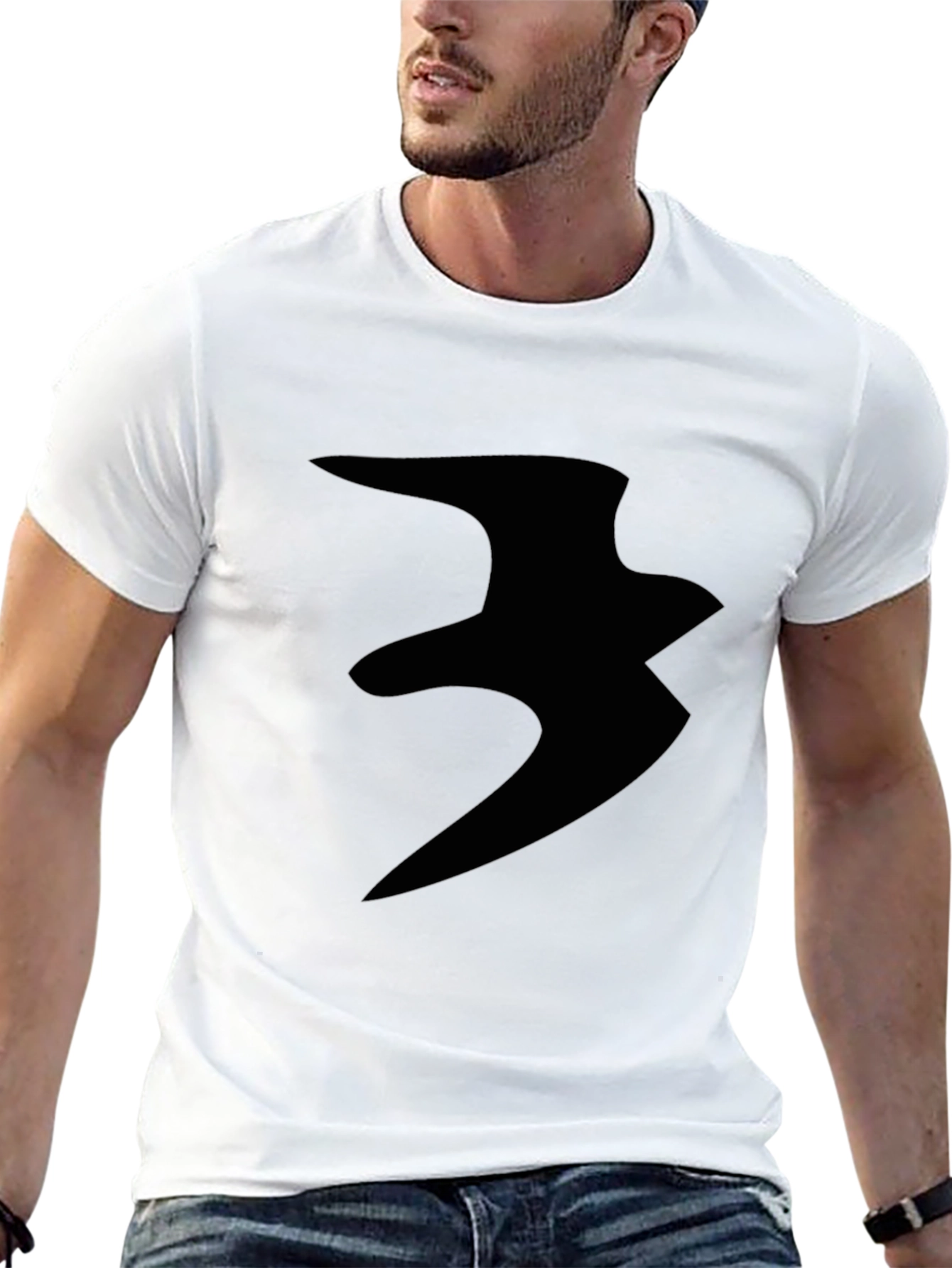 Abstract Print Black Casual T-Shirt