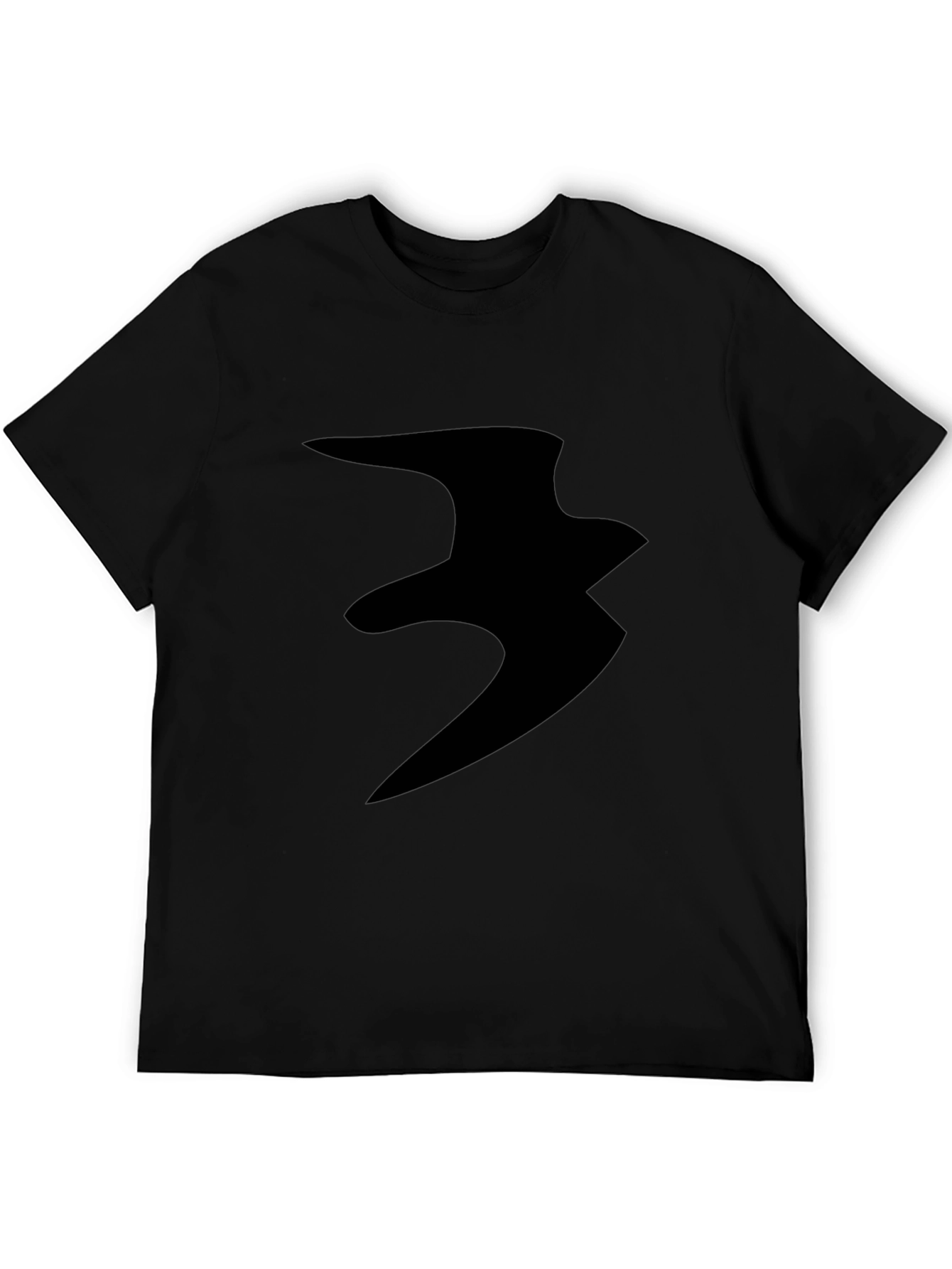 Abstract Print Black Casual T-Shirt