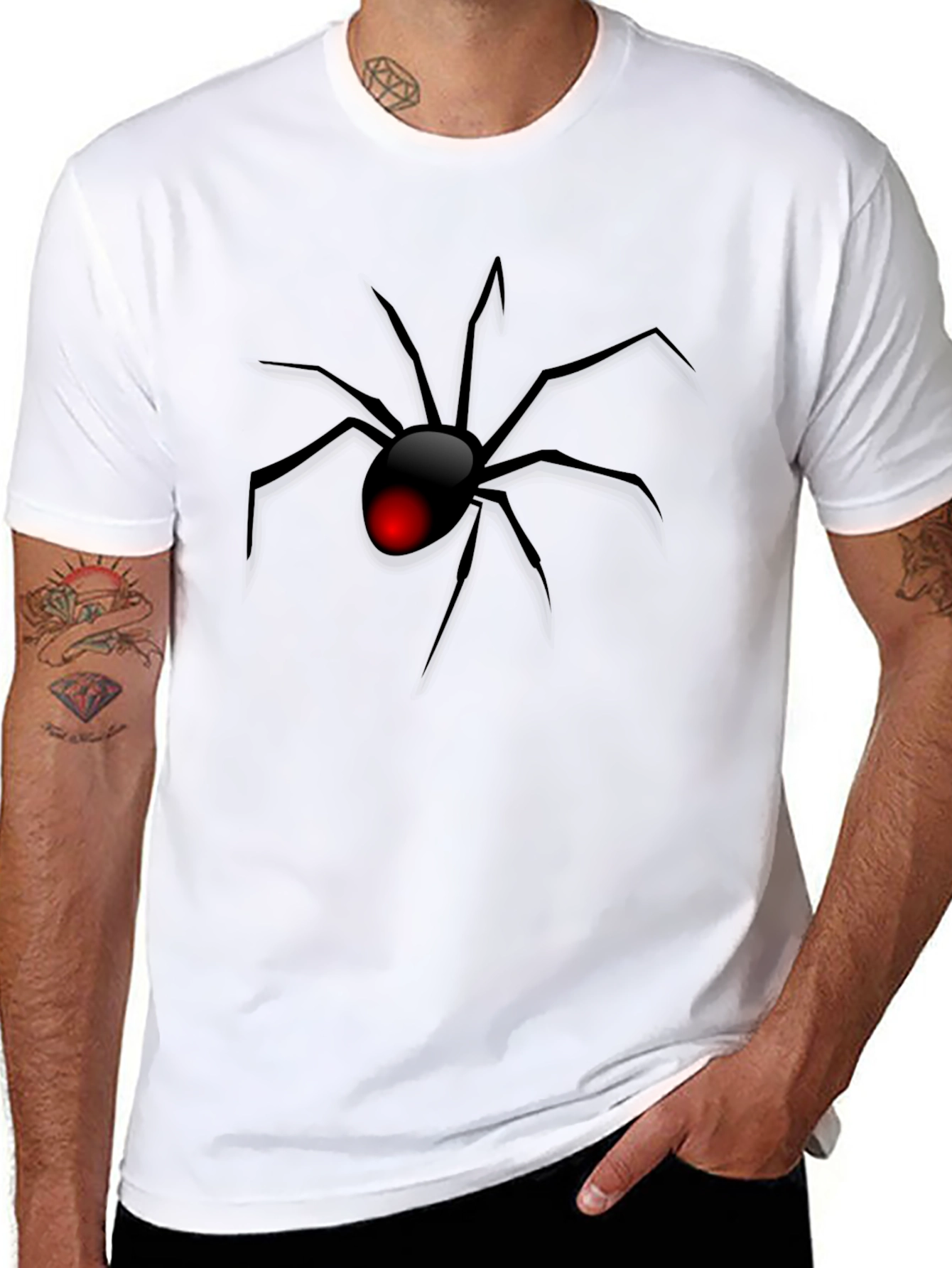 Black Widow Spider Graphic T-Shirt - Mens