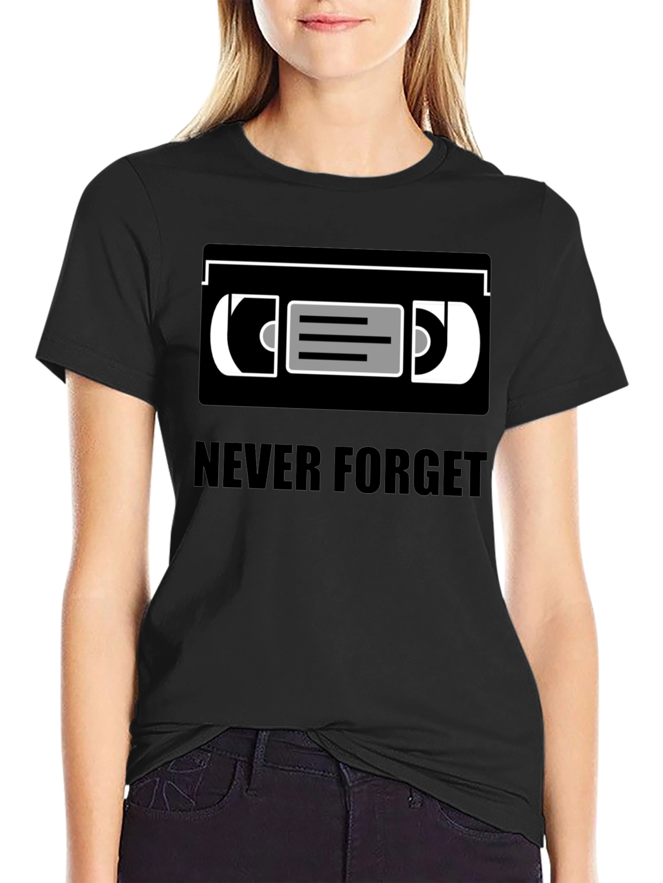 Never Forget VHS Tape T-Shirt Retro Nostalgia