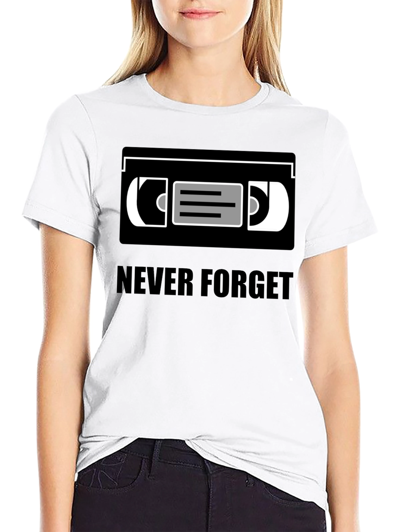 Never Forget VHS Tape T-Shirt Retro Nostalgia