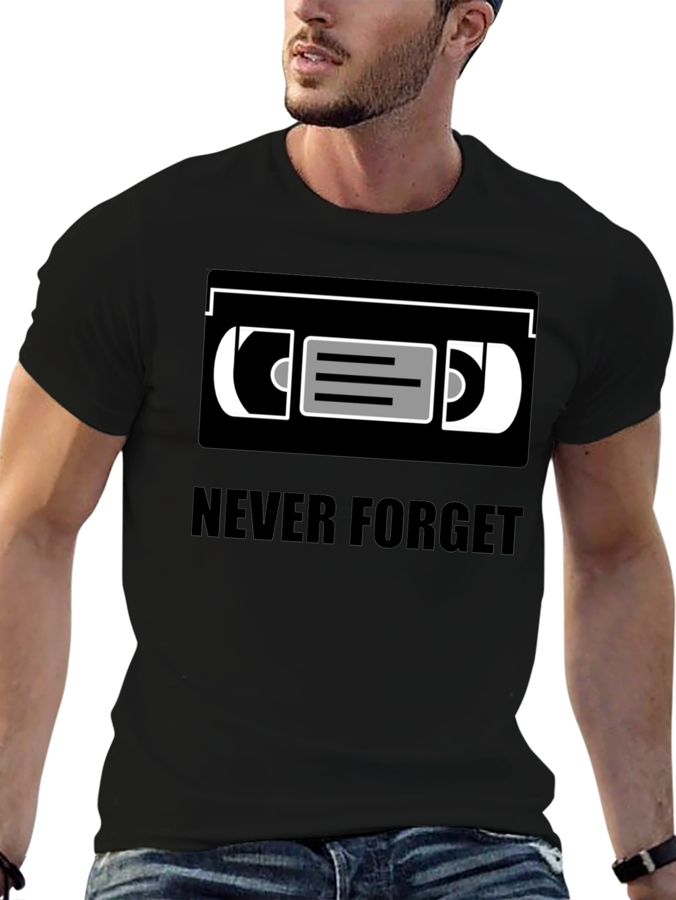 Never Forget VHS Tape T-Shirt Retro Nostalgia