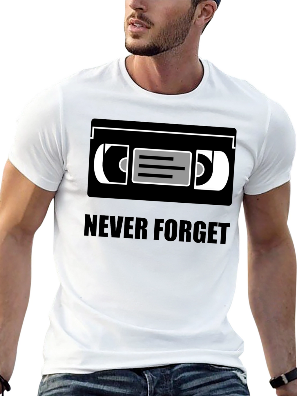 Never Forget VHS Tape T-Shirt Retro Nostalgia