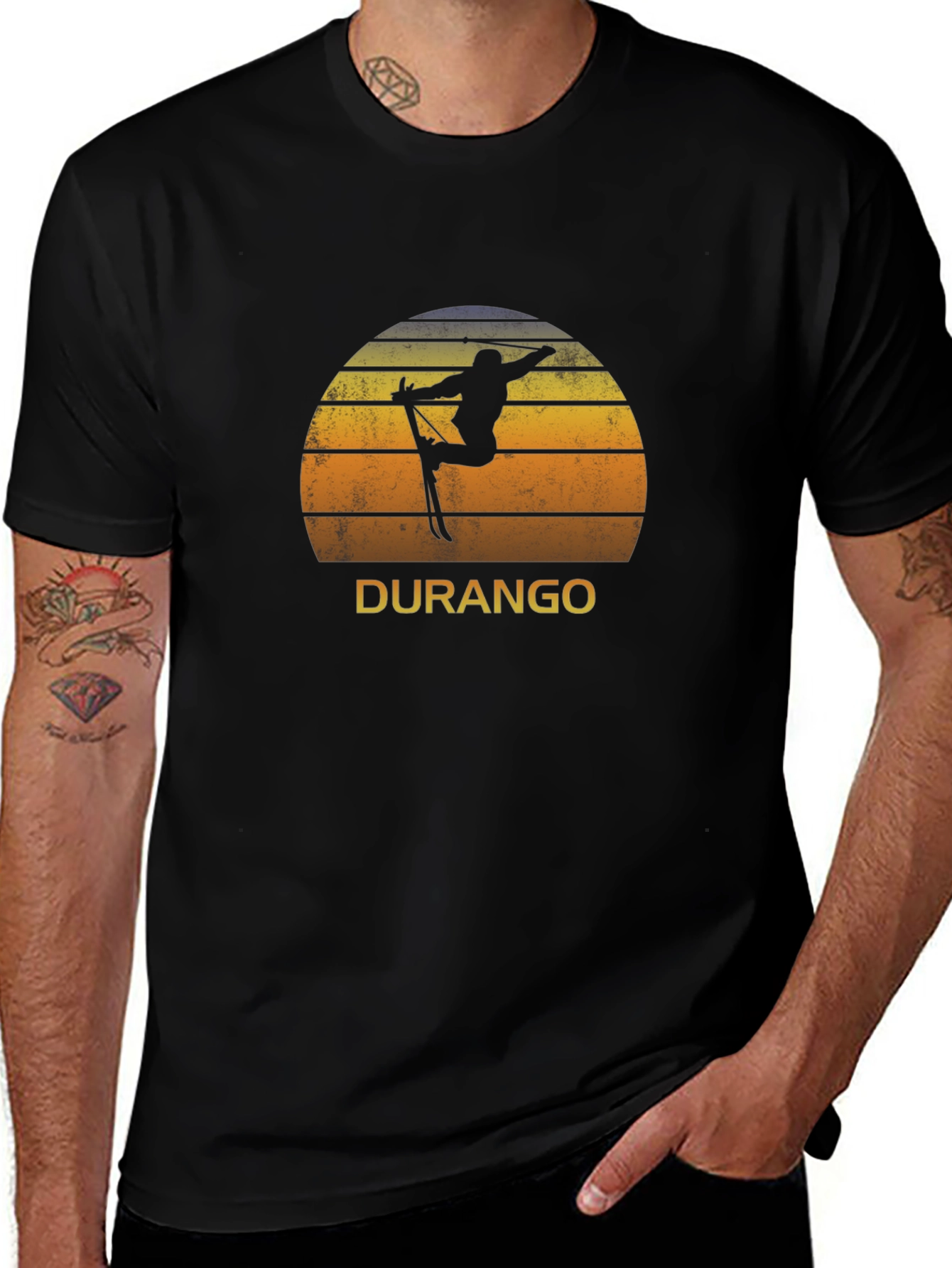Durango Ski Sunset Black T-Shirt