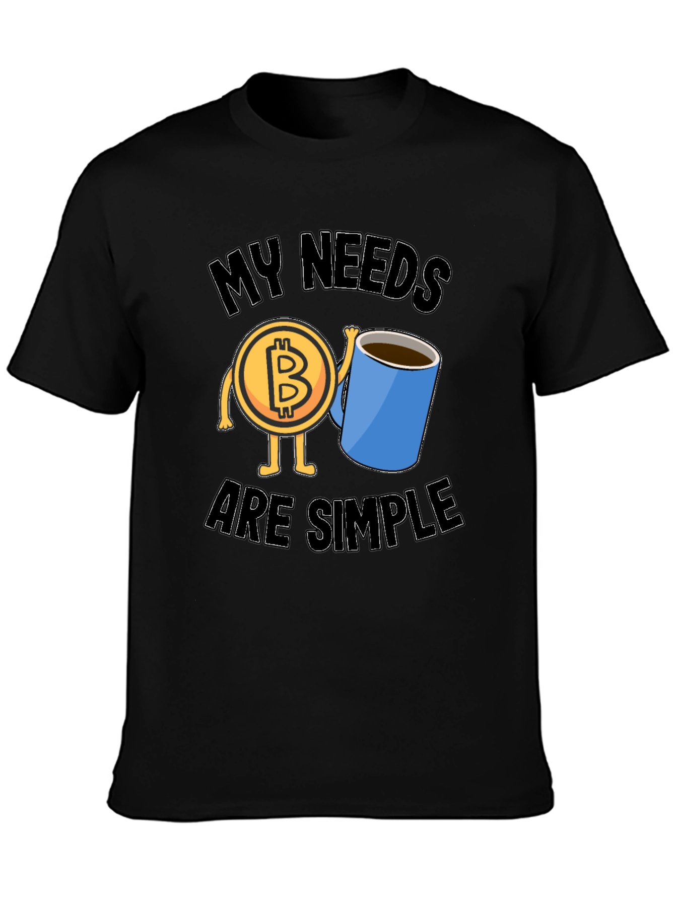 Bitcoin and Coffee Graphic T-Shirt