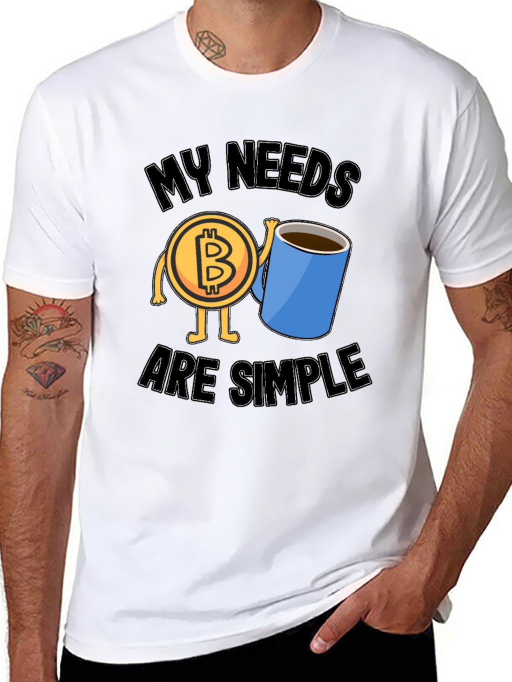 Bitcoin and Coffee Graphic T-Shirt