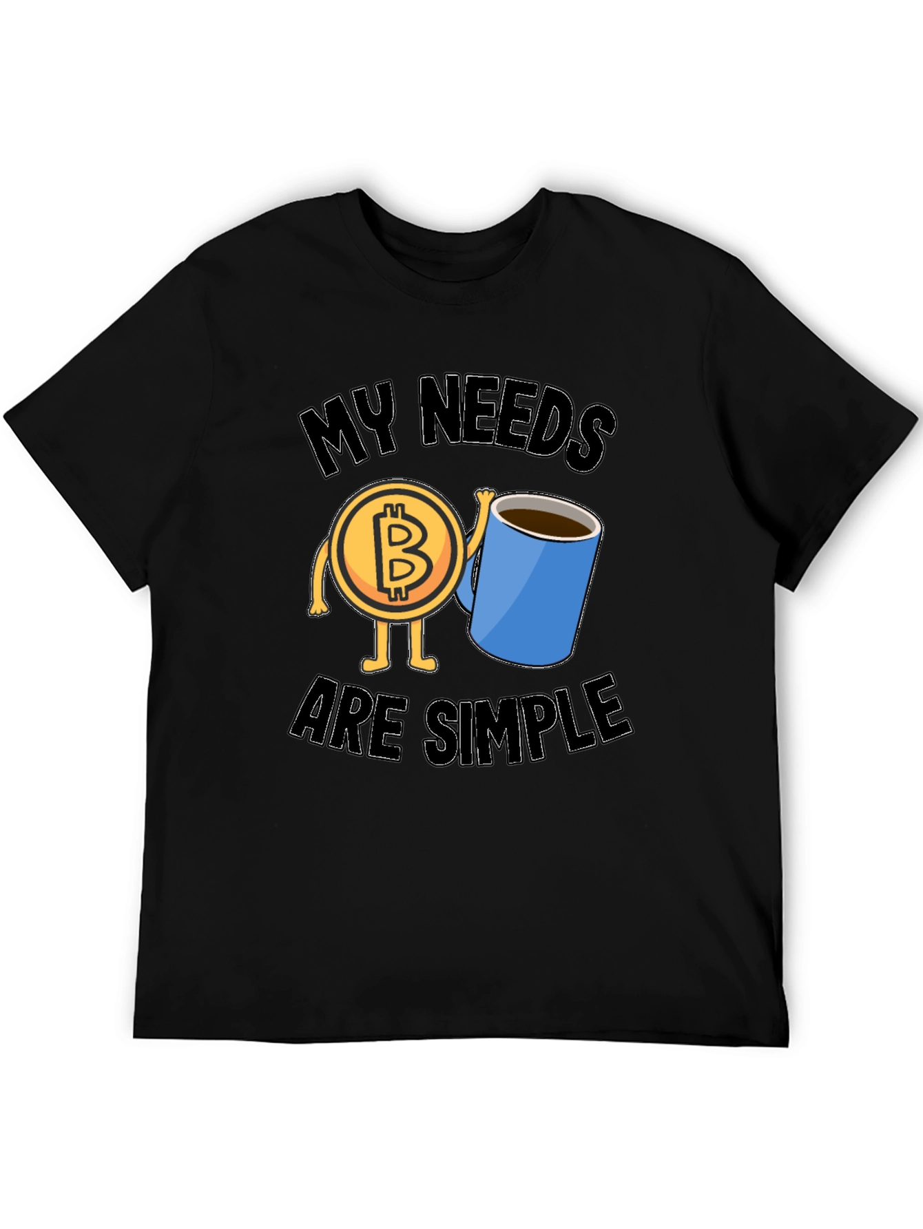 Bitcoin and Coffee Graphic T-Shirt