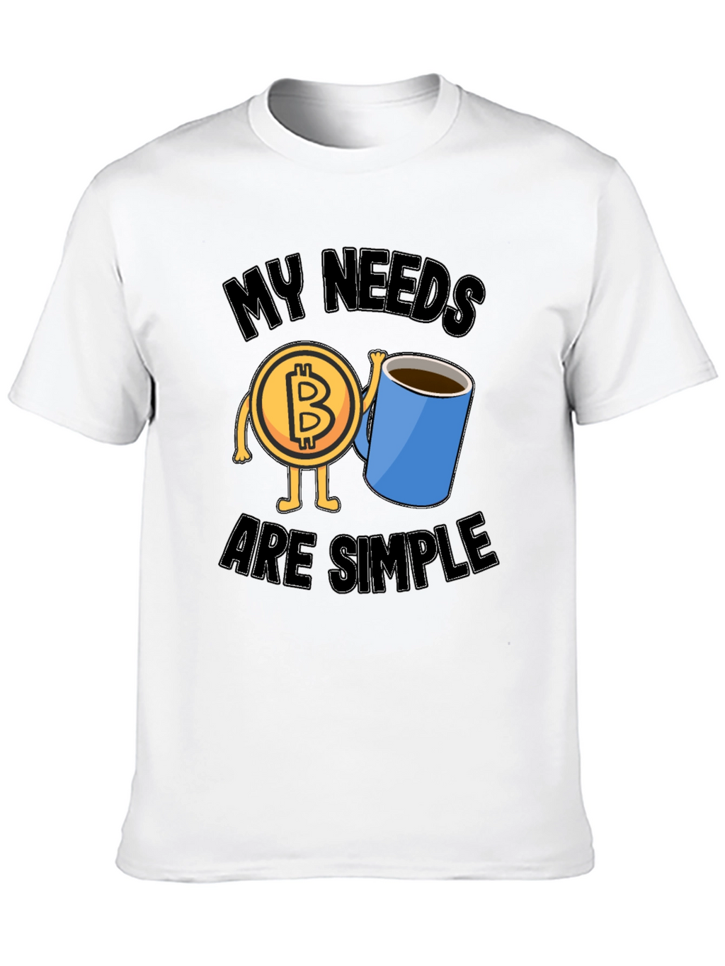 Bitcoin and Coffee Graphic T-Shirt
