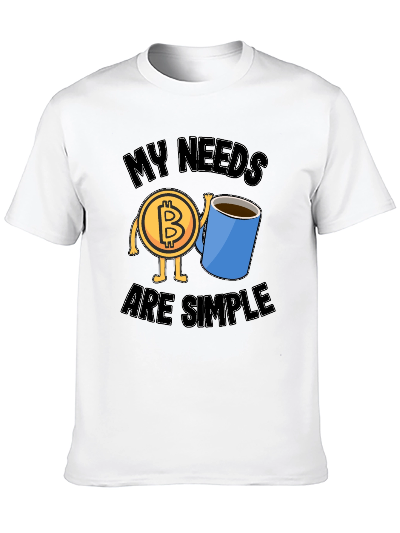 Bitcoin and Coffee Graphic T-Shirt