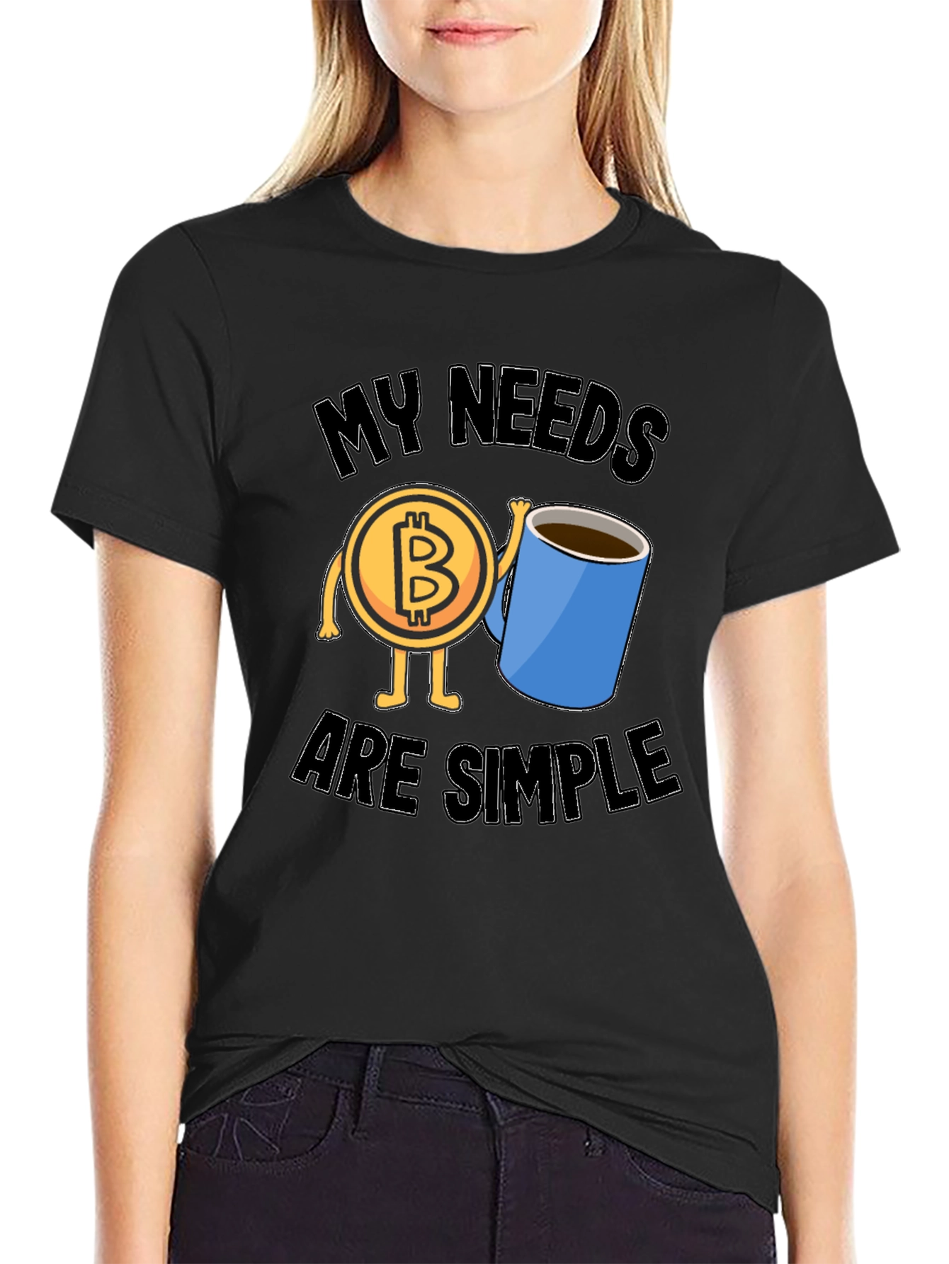 Bitcoin and Coffee Graphic T-Shirt