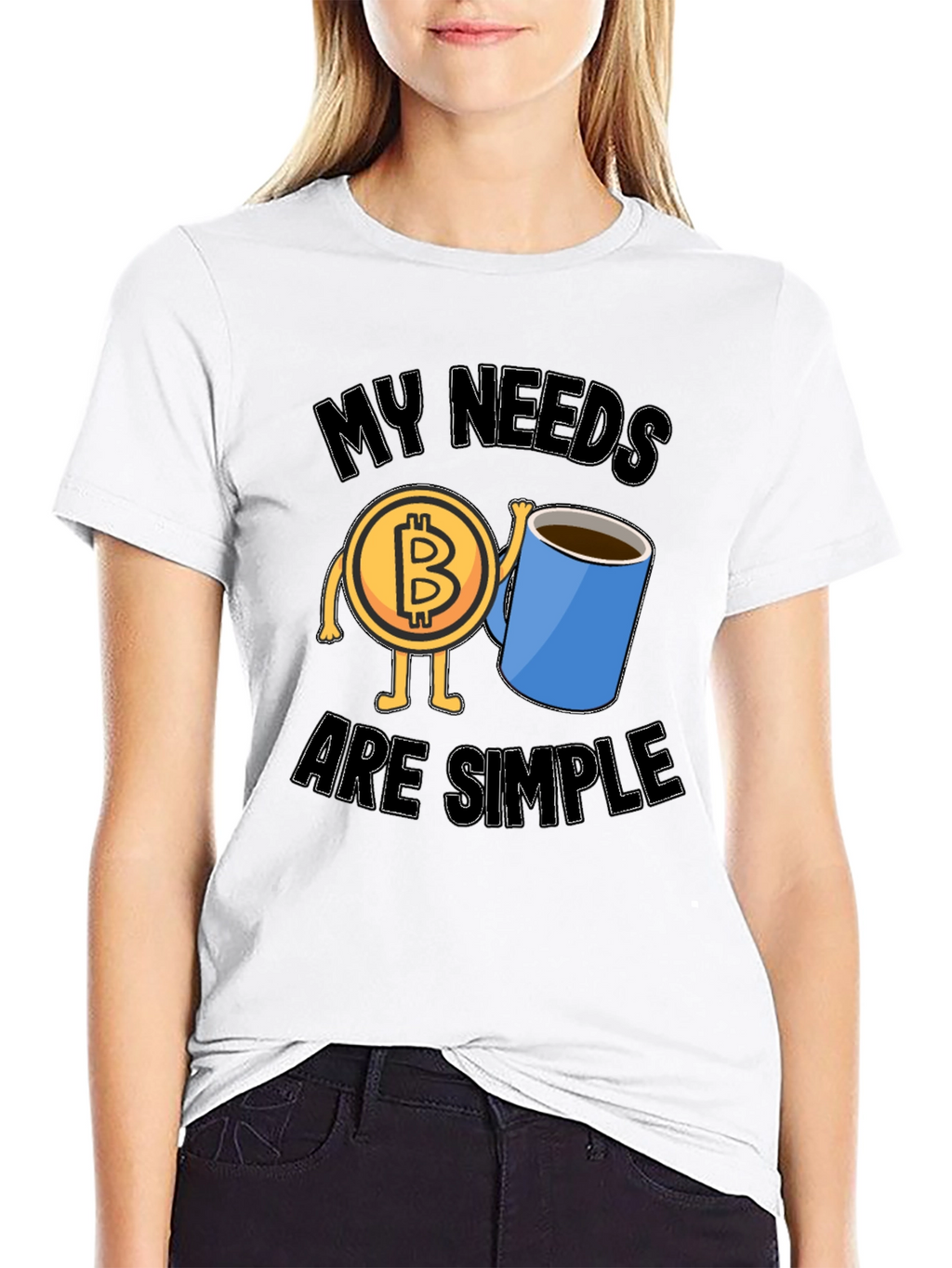 Bitcoin and Coffee Graphic T-Shirt