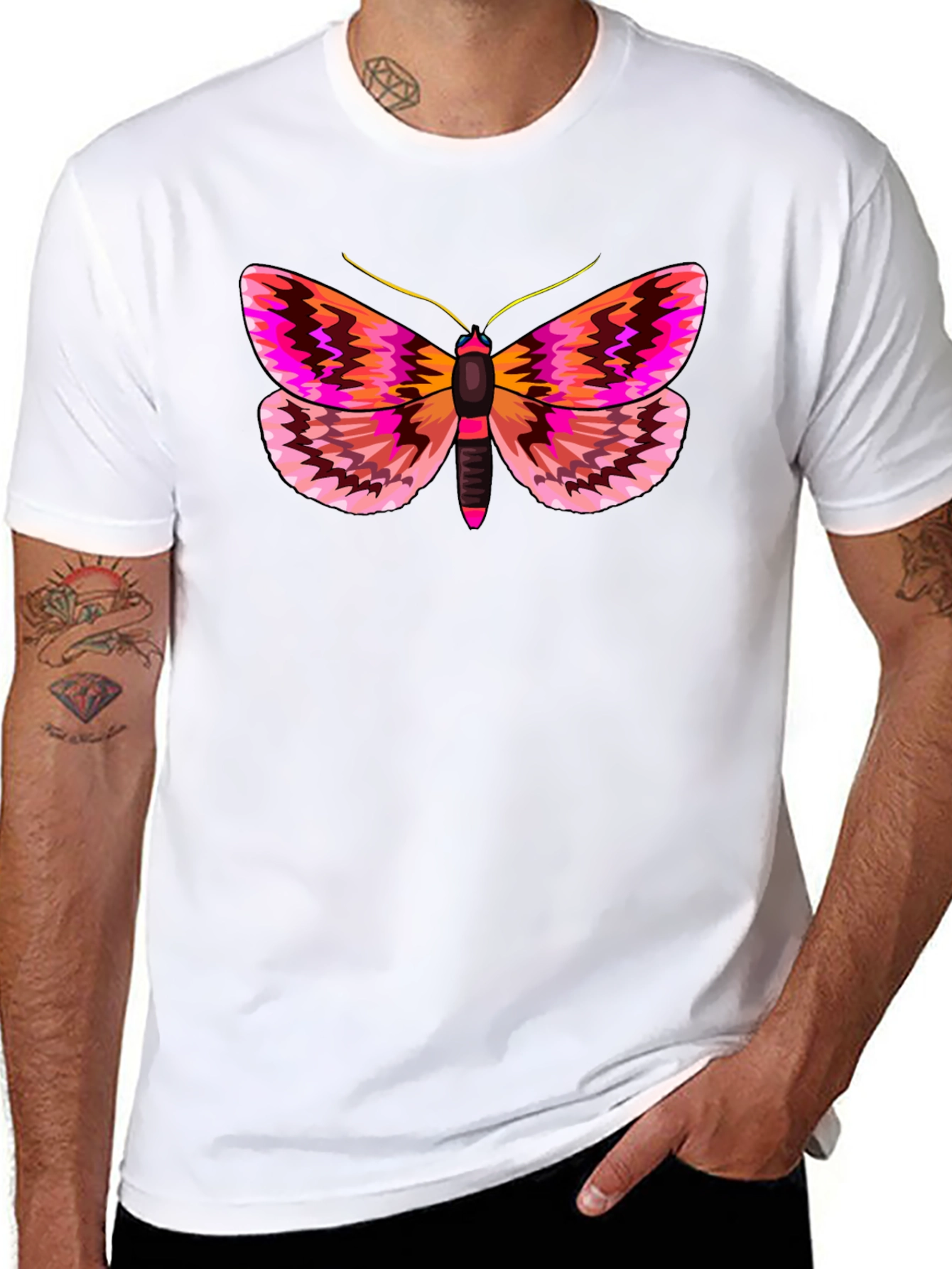 Moth Graphic T-Shirt - Unique Butterfly Tee