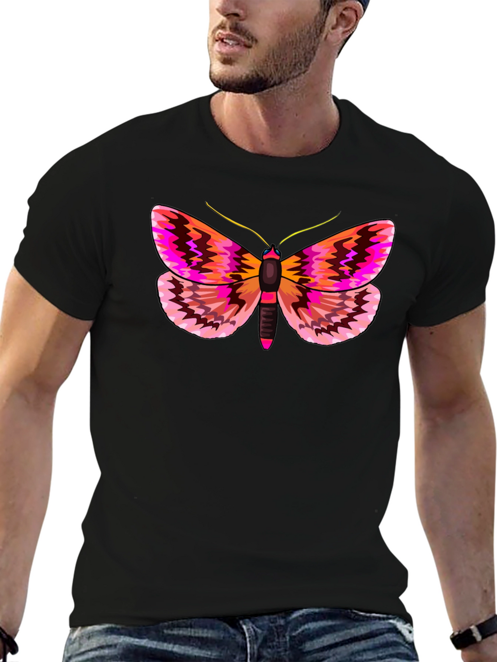 Moth Graphic T-Shirt - Unique Butterfly Tee