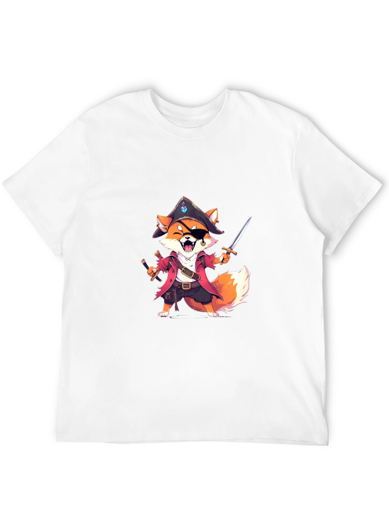 Pirate Fox Graphic Tee - Soft Cotton Blend