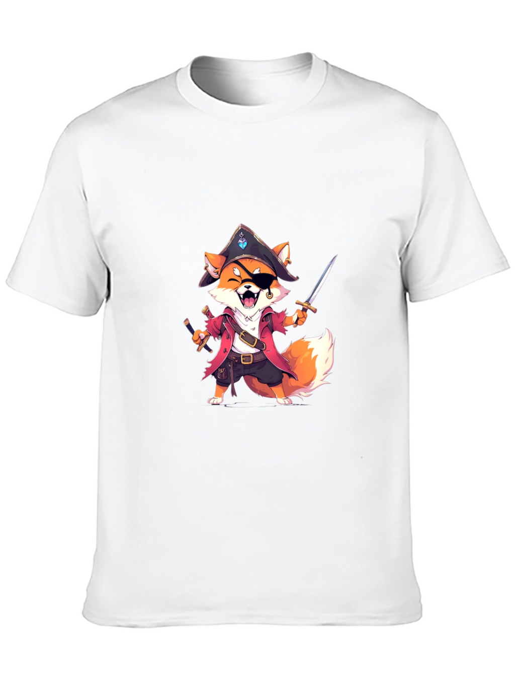 Pirate Fox Graphic Tee - Soft Cotton Blend
