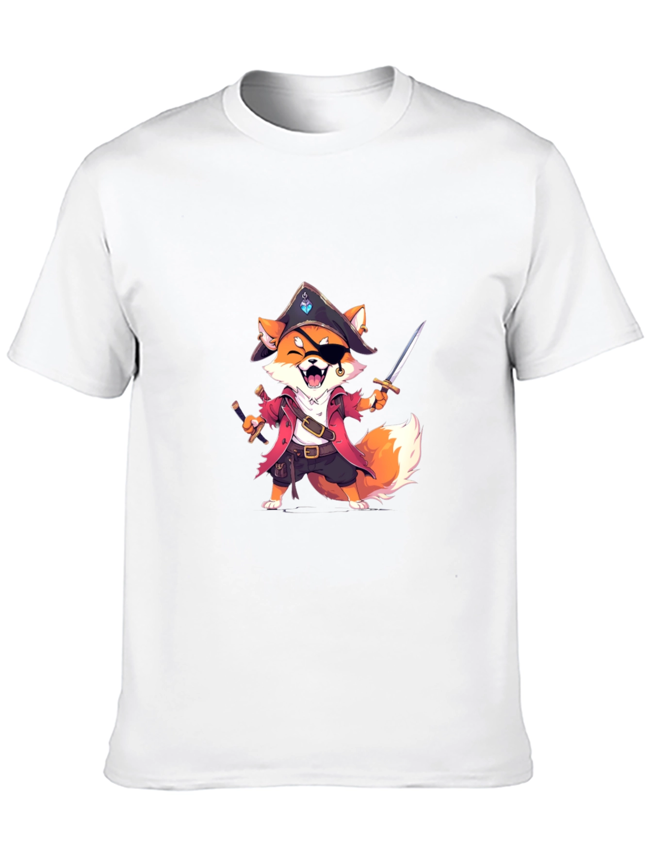 Pirate Fox Graphic Tee - Soft Cotton Blend