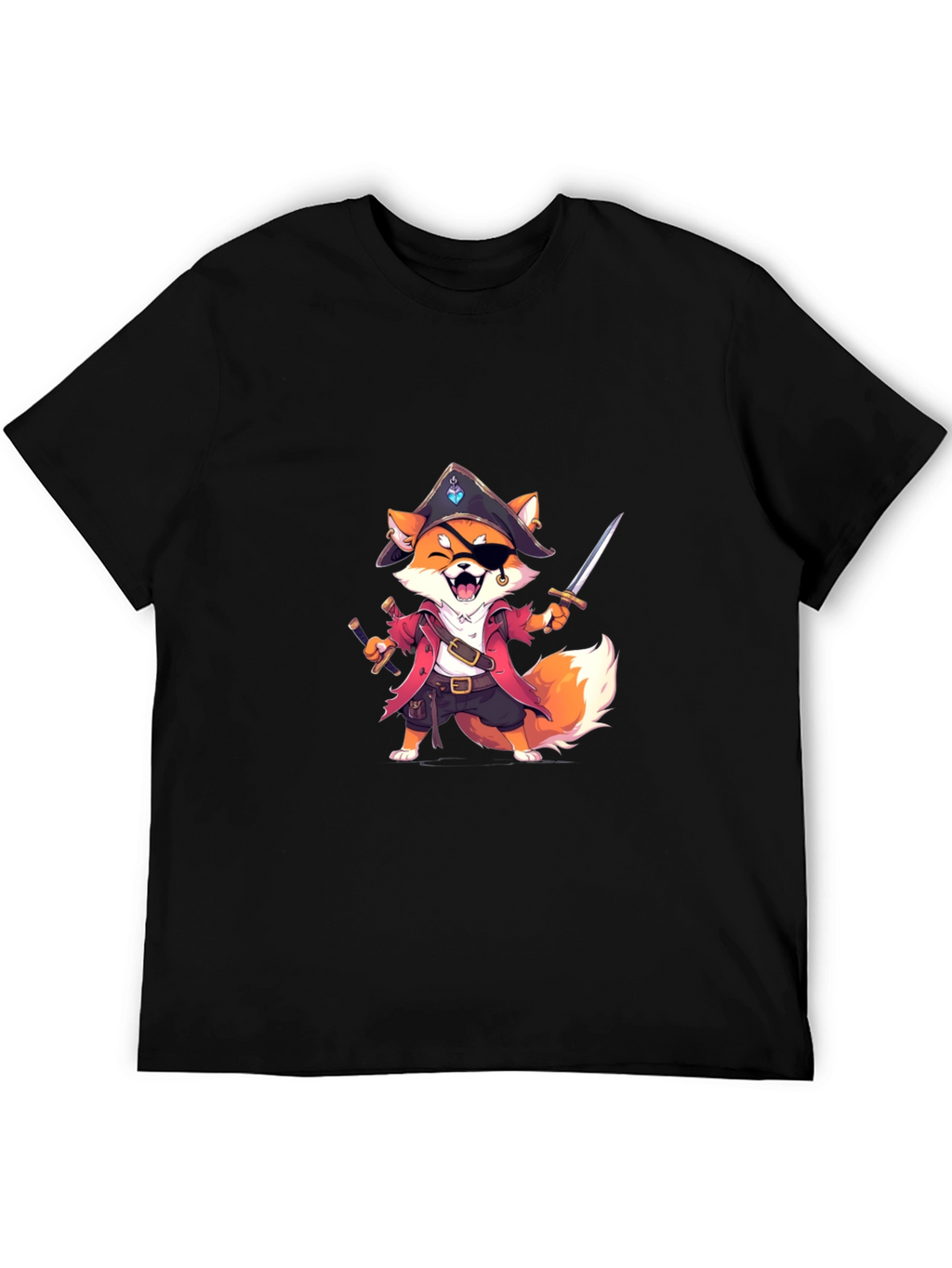 Pirate Fox Graphic Tee - Soft Cotton Blend