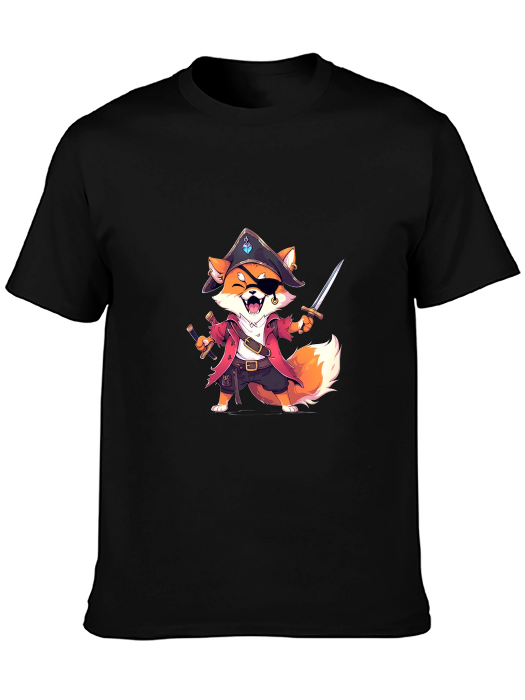Pirate Fox Graphic Tee - Soft Cotton Blend