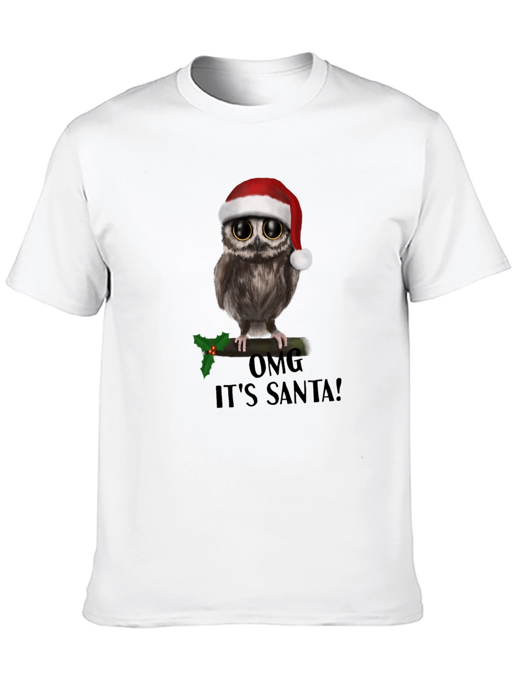 Christmas Owl T-Shirt: OMG Its Santa!