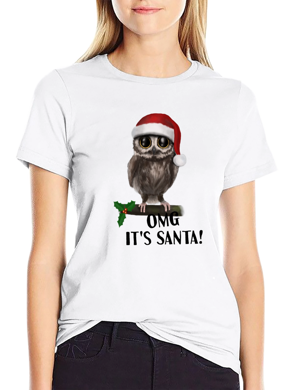 Christmas Owl T-Shirt: OMG Its Santa!